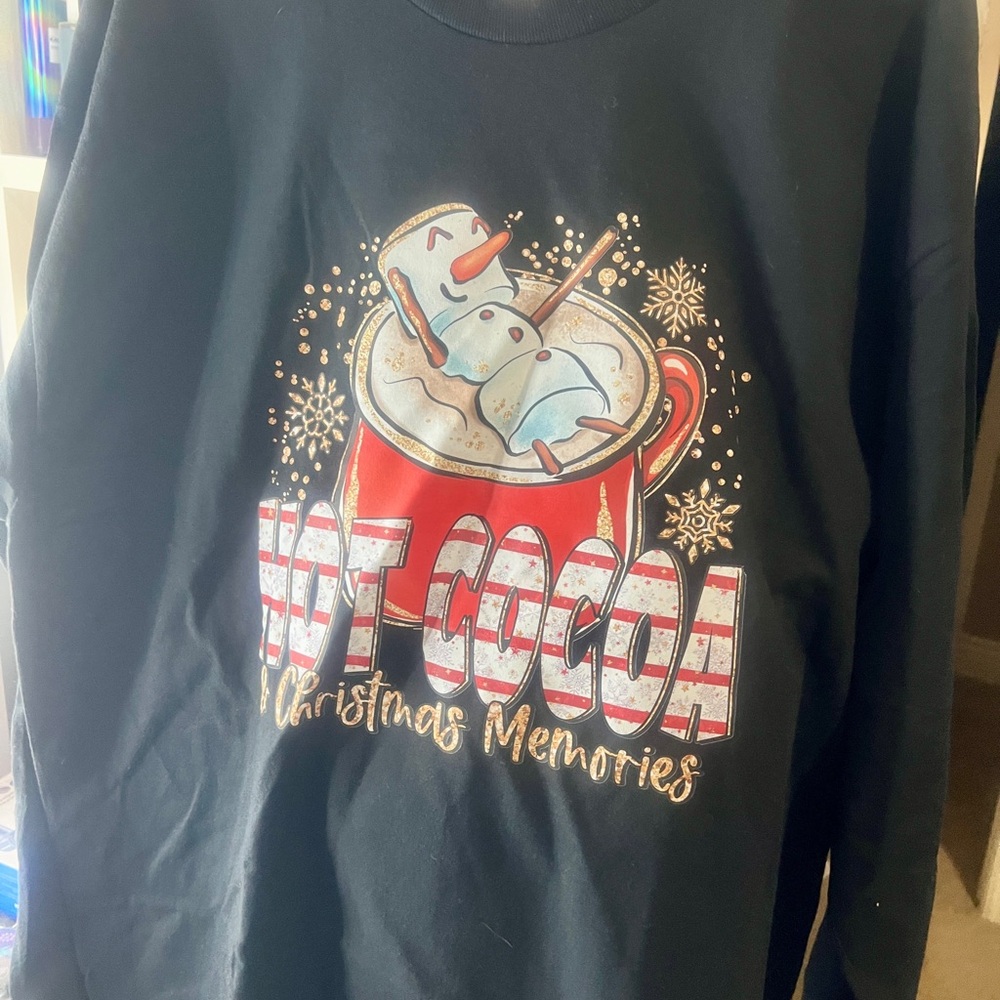 Black Hot Cocoa Christmas Sweatshirt